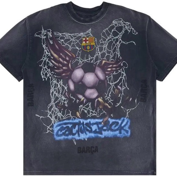 Travis Scott x FC Barcelona Washed Spray Logo TeeSize Small